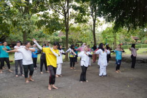 Potret keseruan outbond para peserta RKTT di Klaten, Jawa Tengah