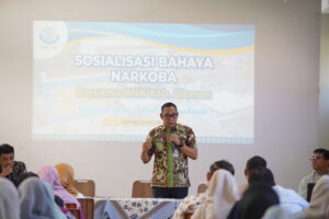 Pak Teguh, Ketua BNN Kab. Sleman, turut hadir dan memberikan sambutan pada acara sosialisasi