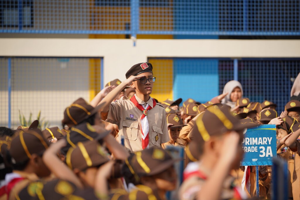 Siswa-siswi Primary dan JHS GIS 3 Jogja melaksanakan Upacara Hari Pramuka Nasional 2026